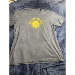 Custom Ink Blue Hiking T-shirt “There Is A God, Hikers Get It” Unisex Size XL